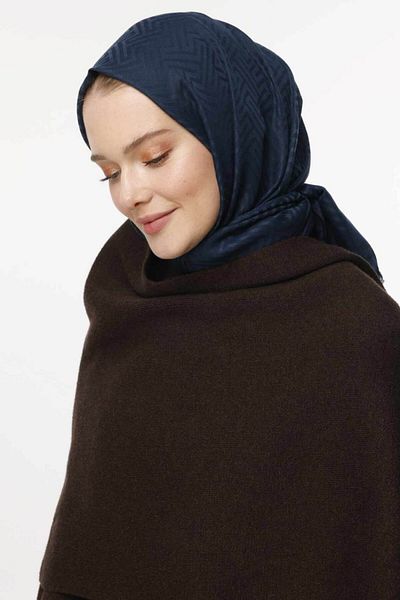 VALORSCARF Şal cu model labirint - Albastru de noapte