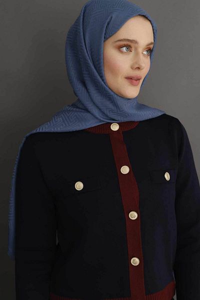 VALORSCARF Şal cu model labirint - Ozalit Blue
