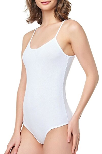 ENTAHA Білий боді на бретельках з кнопками - Seher Жіночий набір з 6 штук