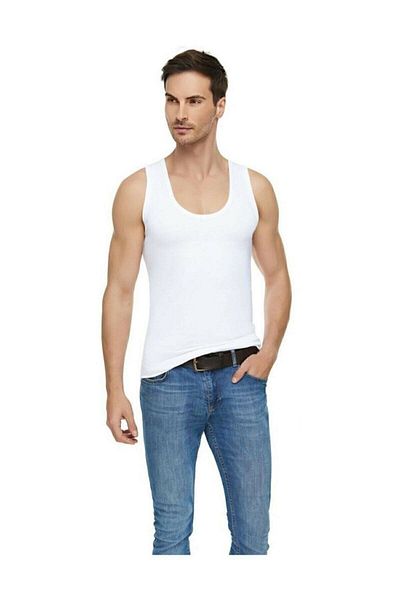 KEYAL Tutku Elit Men's White Straps 3 Pack Lycra Modal Undershirt