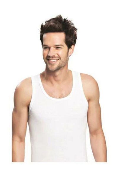 KEYAL Tutku 3 Pieces // Men's White Cotton Combed Cotton Strappy Undershirt // 3 Pieces