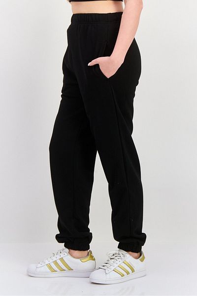 NIA Women Regular Fit Solid Sweatpants, Black