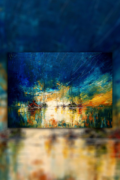 Hediyeler Kapında 70x100 Yağlı Boya Görünümlü Deniz Savaşları Kanvas Tablo