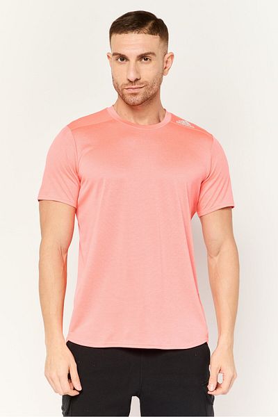 adidas Men Sportswear Fit Short Sleeves Running T-Shirt, Coral