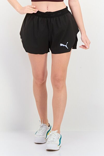 Puma شورت تدريب رياضي مناسب للنساء، أسود