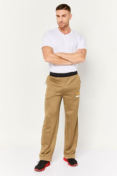 Puma Men Sportswear Fit Drawstring Outdoor Sweatpants, Olive
