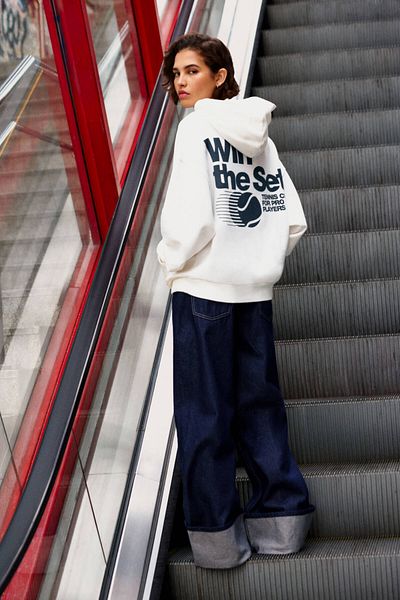 Pull & Bear Tennis graphic hoodie