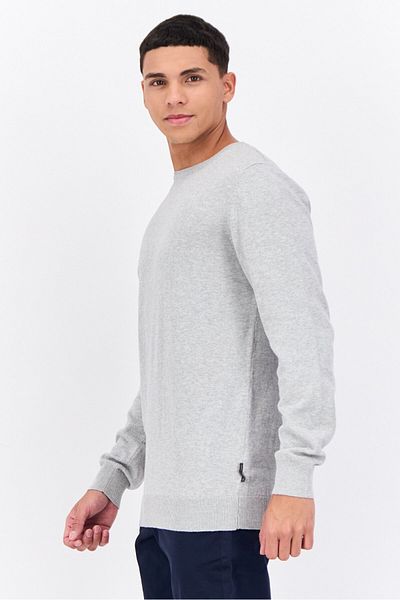 French Connection Men Crew Neck Knitted Long Sleeves Sweatshirt, Grey