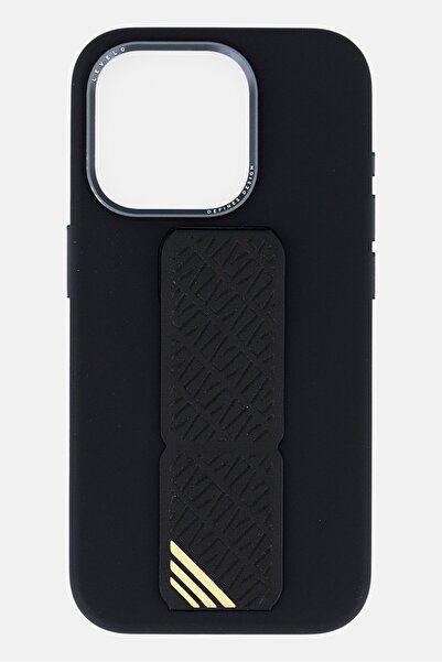 Levelo جراب مورفيكس سيليكون بمقبض وحامل لهاتف iPhone 15 Pro، أسود