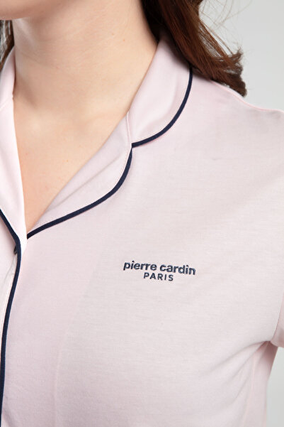 Pierre Cardin Women's Cotton Modal Fabric Short Sleeve Front Buttoned Shirt Pajama Set