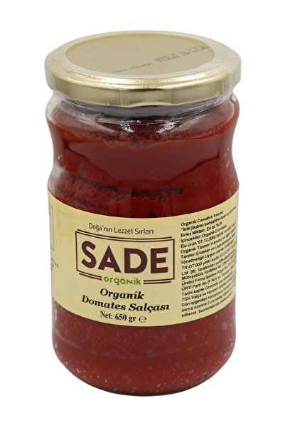 Sade Organik Domates Salçası 650 gr
