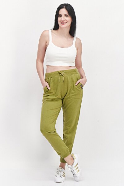 Nautica Women Drawstring Side Pocket Jogger Pants, Olive