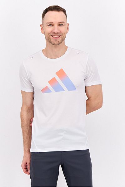 adidas Men Sportswear Fit Short Sleeve Running T-shirt, White