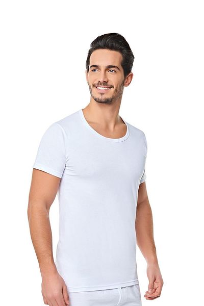 KEYAL Tutku Men's Combed Cotton Crew Neck Undershirt 6-Piece Economical Pack Sy0002