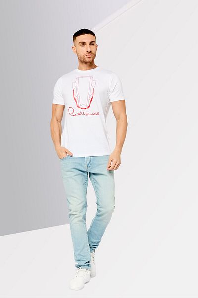 Cavalli Class Men Crew Neck Short Sleeve Graphic Print T-shirt, White
