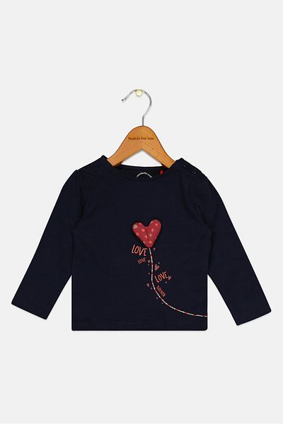 s.Oliver Toddlers Girls Graphic Print Top, Navy
