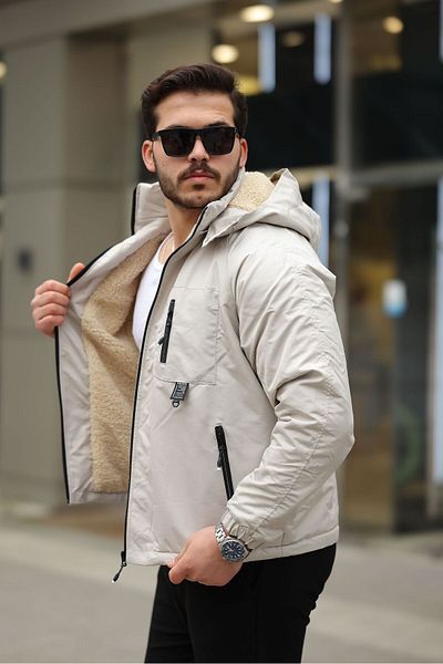 FLUEND MODA Men's Hood Detachable Cold and Windproof Jacket Coat