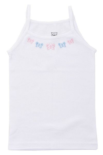 KEYAL Tutku Girl's White Rope Bretele Tricou brodat Pachet de 4