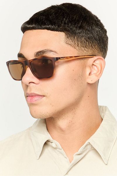 Timberland Men Tb9266 Rectangular Sunglasses, Brown