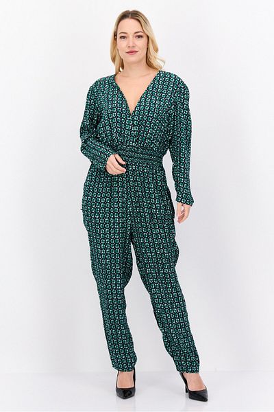 Pepe Jeans Women Floral Print Long Sleeve Jumpsuit, Green