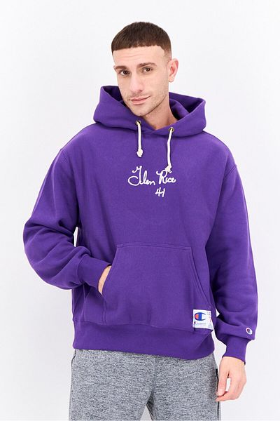 Champion Men Standard Fit Embroidered Outdoor Hoodie, Puprle