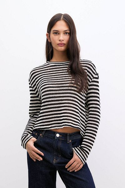 Pull & Bear Striped bias cut jumper
