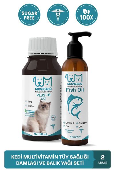 muvicado Kedi Bağışıklık Sistemi Destekleyici Omega-3 ve Omega-6 Balık Yağı &...