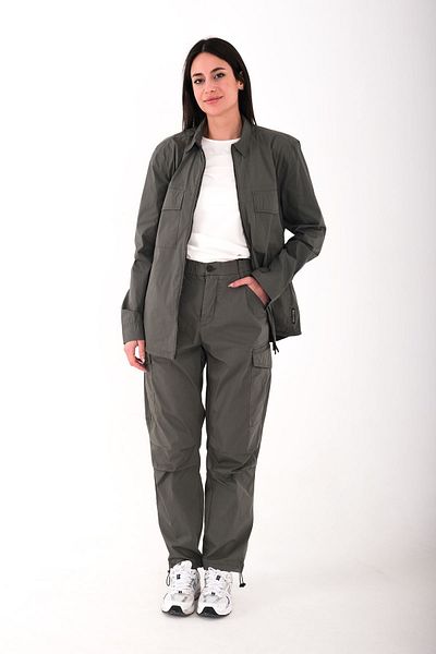 Blues Outlet Women's Parachute Pants with Cargo Pocket and Elastic Legs - Khaki Green