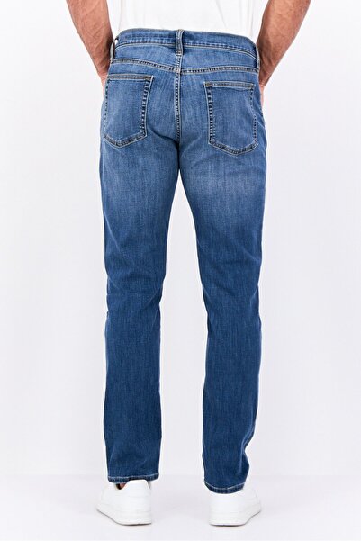 GAP Men Slim Fit Mid Waist Wash Stretchable Denim, Indigo Blue