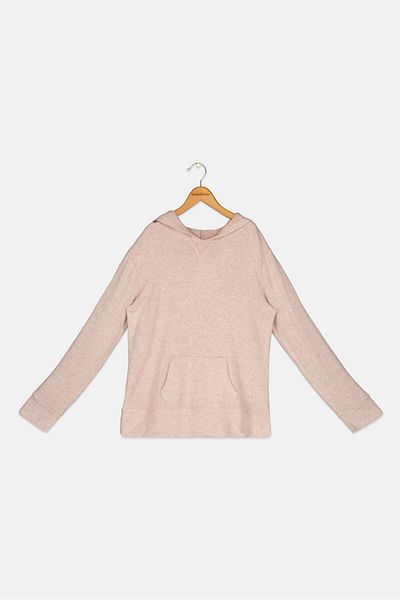 Poof Girl Kids Girl Heather Hooded Sweater, Pink