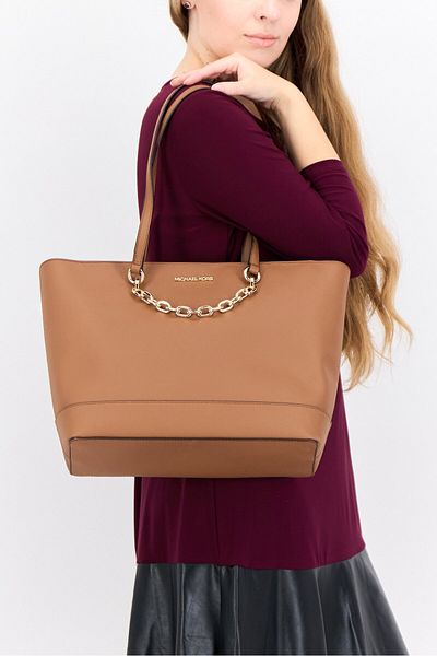 Michael Kors Women Brand Logo Tote Bag 40 L x 27 H x 14 W cm, Brown
