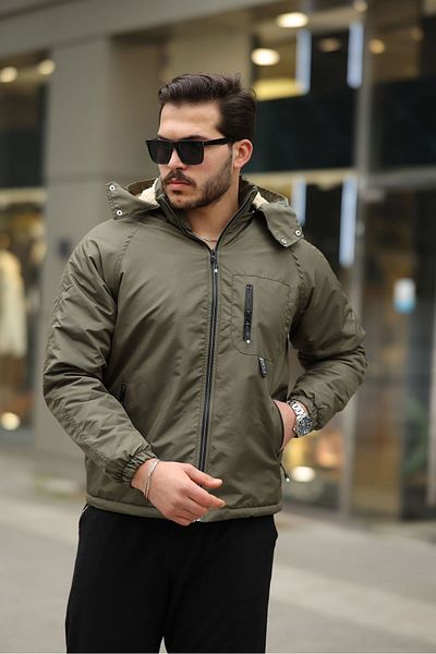 FLUEND MODA Men's Hood Detachable Cold and Windproof Jacket Coat