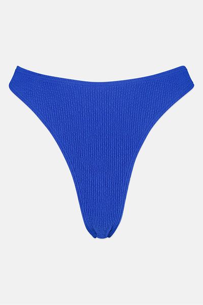 Public Desire Women Solid Pull On Bikini Bottom, Blue