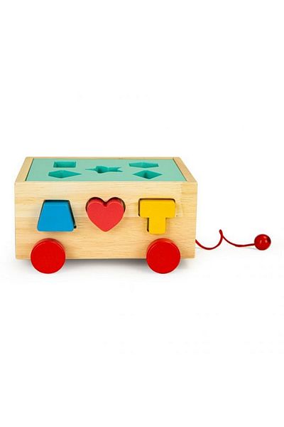 OEM Vzdělávací vozík s dřevěnými kostkami Ecotoys HM015197