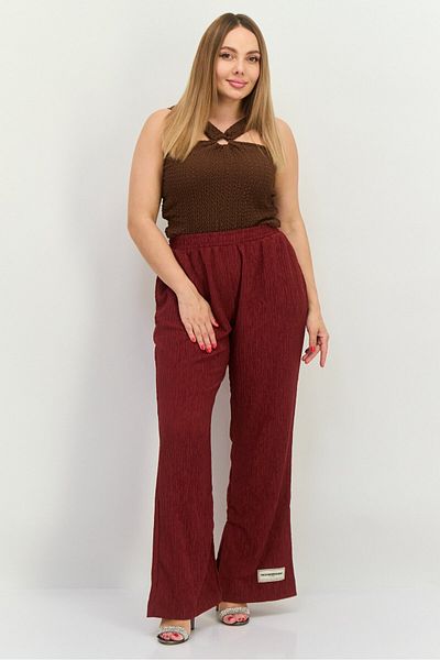 The Giving Movement Women Regular Fit Textured Flare Pants, Maroon