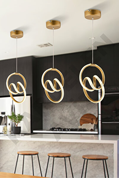 Genel Markalar 3 Adet  3 Renkli Işıklı İmla Eskitme Modern Ledli Avize