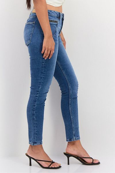 Esprit Women Skinny Fit Washed Stretchable Jeans, Blue