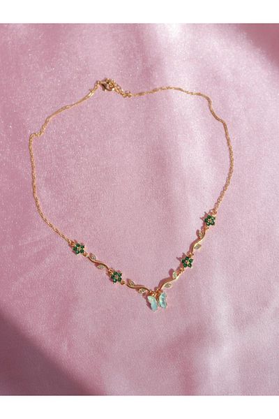 Reorah Collection Green Butterly Garden Necklace