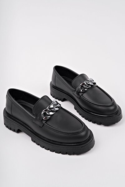 MUGGO Dai̇ly Thick Sole Buckle Daily Casual Moccasin Women's Loafer Shoes