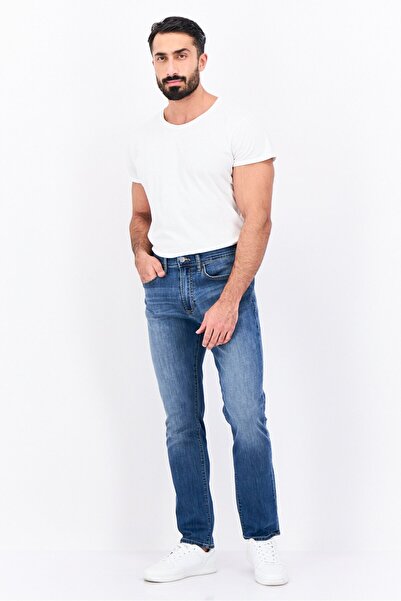 GAP Men Slim Fit Mid Waist Wash Stretchable Denim, Indigo Blue