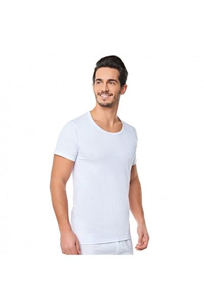 KEYAL Tutku Men's Combed Cotton Crew Neck Undershirt 6-Piece Economical Pack Sy0002