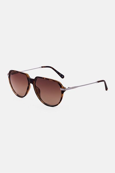Guess Men GU0006752H56 Aviator Sunglasses, Brown/Silver