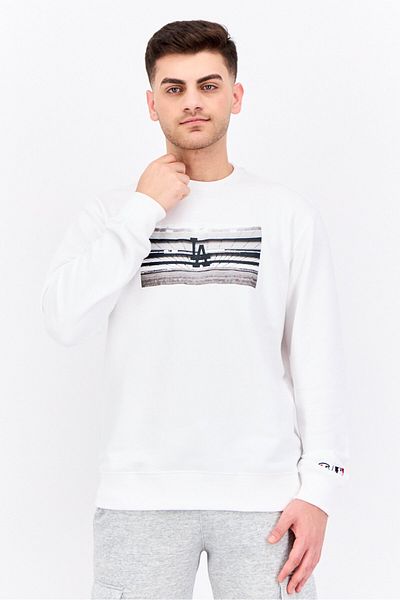 Champion Men Sportswear Fit Crew Neck Long Sleeve Sweatshirts, White