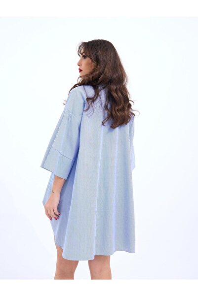 Kokosh moda DRESSIFY ŽENSKA MODA 4328 KOŠULJA - PLAVO-BELA PRAVČICA