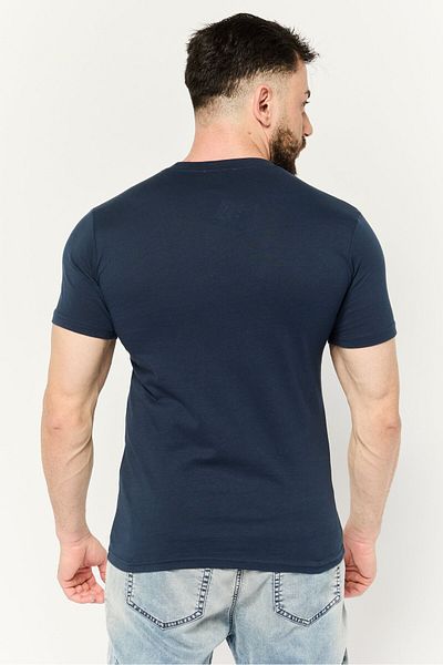 Cavalli Class Men Round Neck Short Sleeve Graphic Print T-shirt, Navy Combo