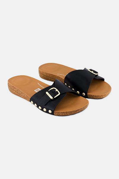 Fitflop Women Iqushion Adjustable Buckle Casual Sandal, Black