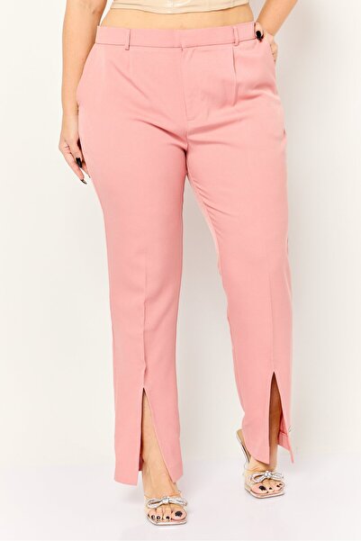 The Giving Movement Women Regular Fit Plain Straight Leg Pants, Dark Peach