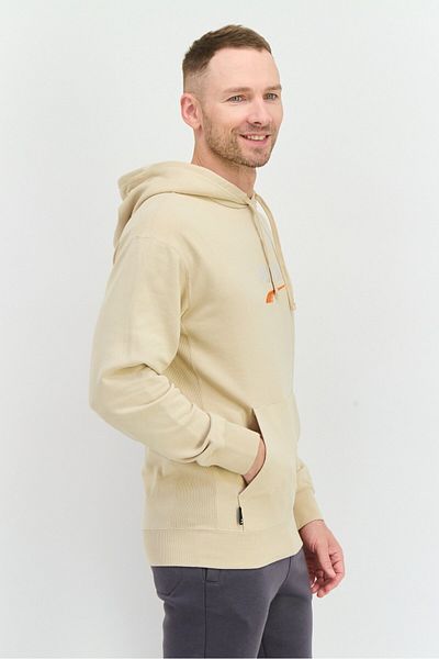 Puma Men Relaxed Fit Hooded Long Sleeves Outdoor Sweatshirt, Beige Combo