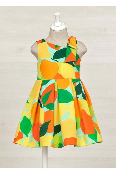 Abel & Lula Abel&Lula Girls Summer Dress with Braces and Bow 5052
