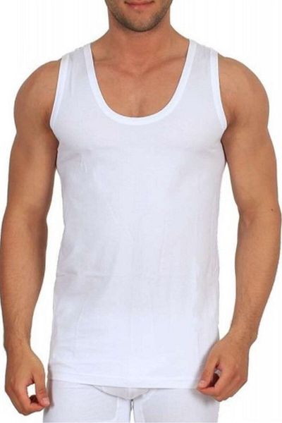 ENTAHA Tutku Men's White Cotton Combed Cotton Sling Singlet 6 Pack (Model No-0101)